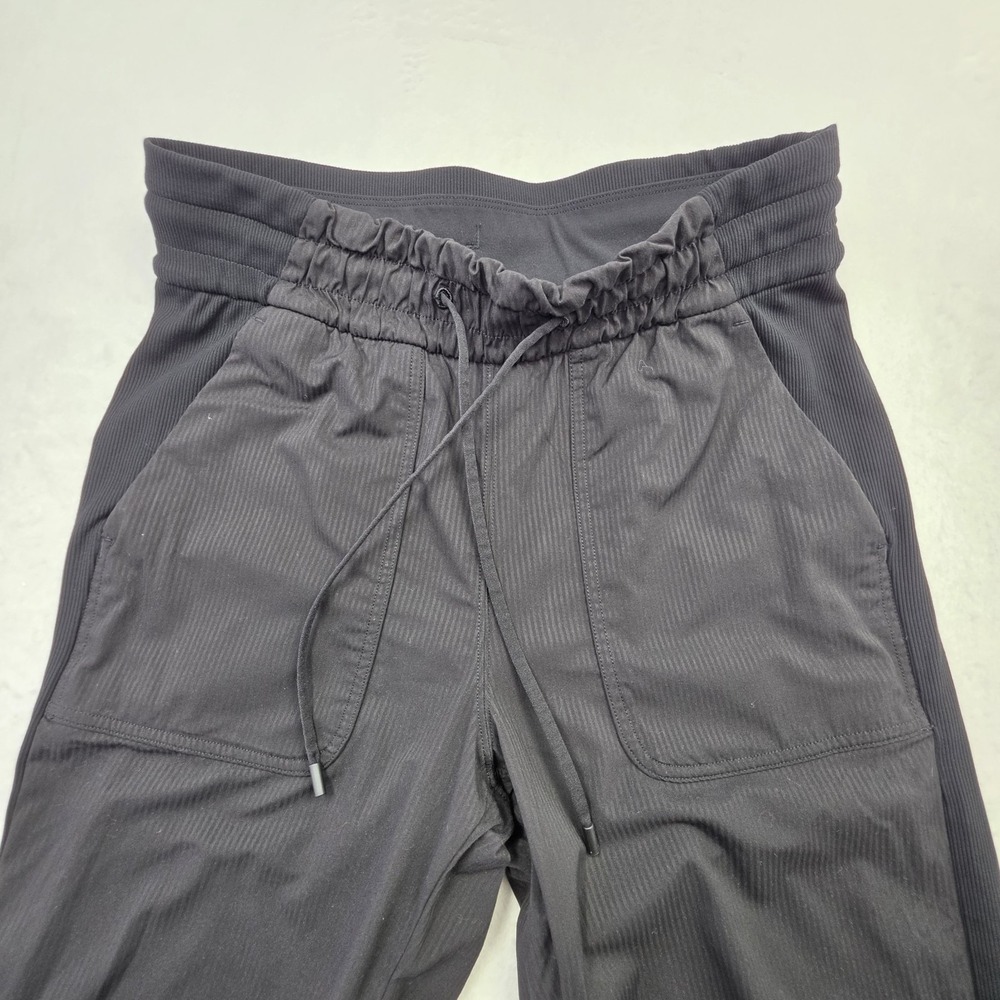 Lululemon Womens Jogger Pants Black Stretch Athletic Drawstring Tapered Size 6 - Picture 5 of 11